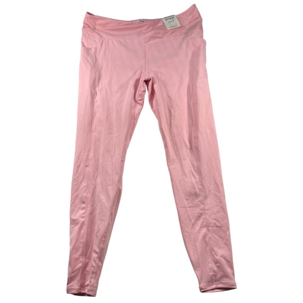 Cotton On Workout Pants Womens Plus size 14 Pink Pull on Legging  2 Pockets New